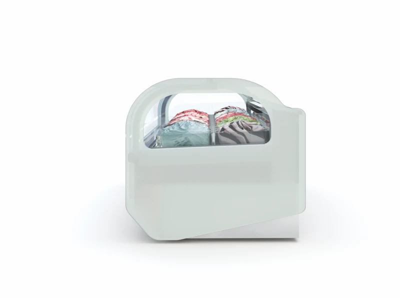 Kavisli cam tasarımı Sevel soğutması ile birleşti. Karya Premium Vision’ın form bütünlüğünü çıtasız geniş kavisli ön cam tasarımı oluşturuyor. En geniş görüş açısını sunabilmek için tasarlandı.

HER AÇIDAN GÖRÜNEBİLİRLİK

Karya Premium’da baktığınız her açıdan dondurmaların tamamını görebilirsiniz yanlardan bile. Camın bükülen yüzeyinden ışık kırılımı ile görüş netliğini bozan deformasyon görülmez cam hiç yokmuş gibi içindeki ürünleri gösterir